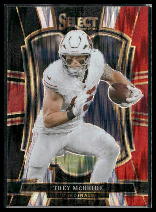 2025 Panini Select Football #124 Trey McBride Red Shock Prizm
