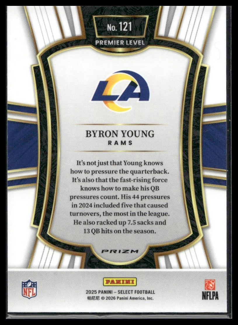 2025 Panini Select Football #121 Byron Young Copper Shock Prizm