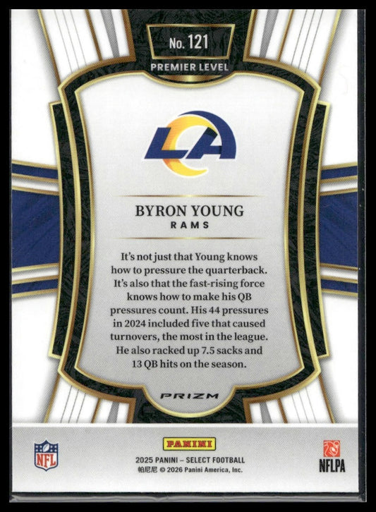 2025 Panini Select Football #121 Byron Young Copper Shock Prizm