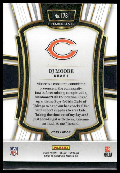 2025 Panini Select Football #173 DJ Moore Copper Shock Prizm