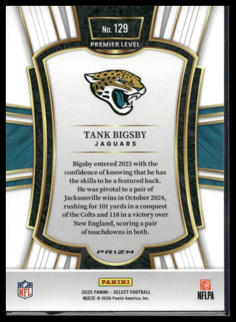 2025 Panini Select Football #129 Tank Bigsby Red & Blue Shock Prizm