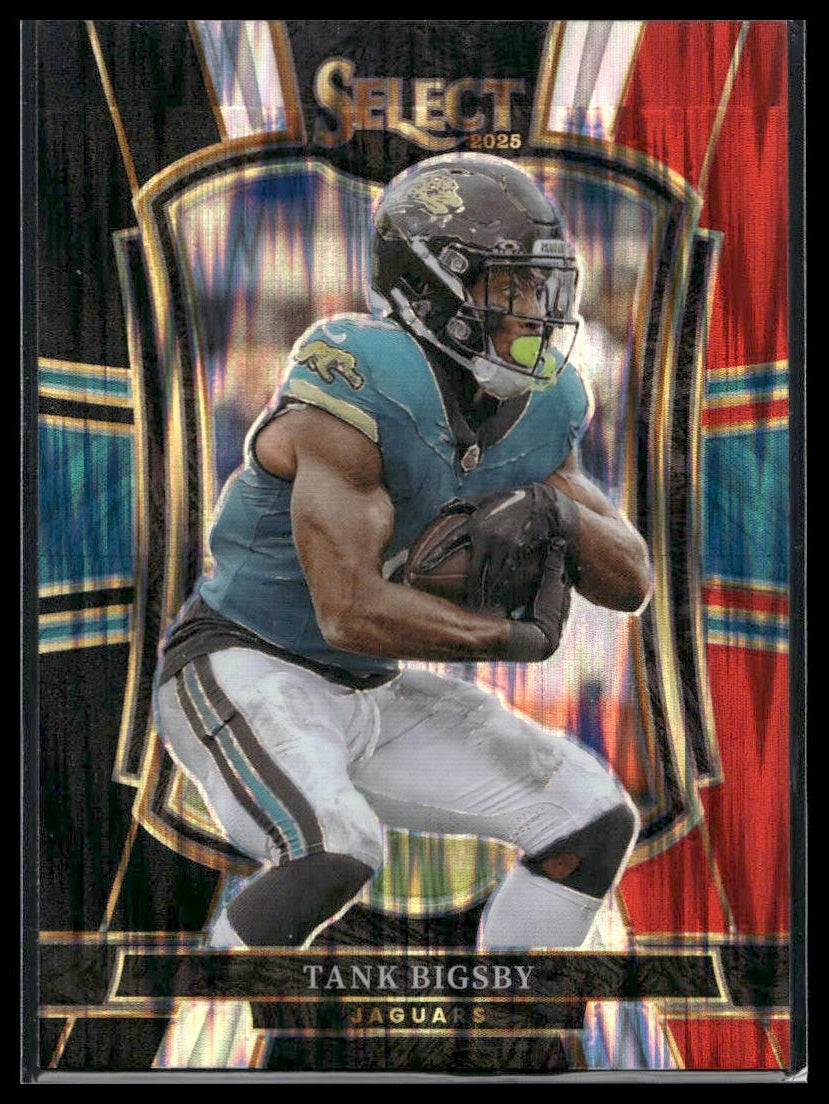 2025 Panini Select Football #129 Tank Bigsby Red & Blue Shock Prizm