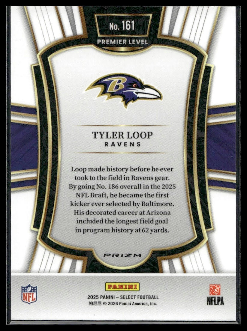 2025 Panini Select Football #161 Tyler Loop Tri-Color