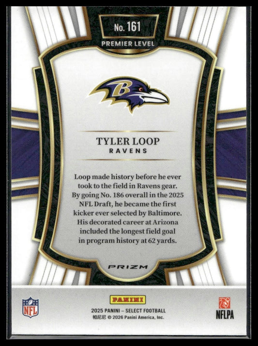 2025 Panini Select Football #161 Tyler Loop Tri-Color
