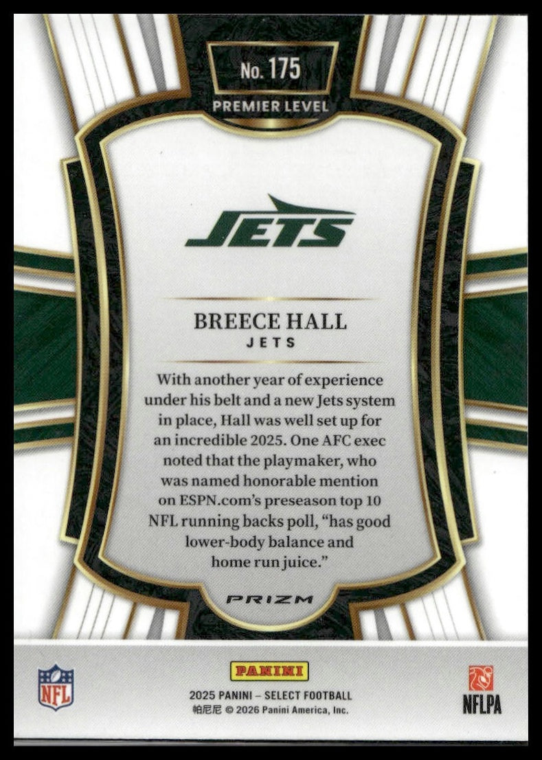 2025 Panini Select Football #175 Breece Hall Tri-Color