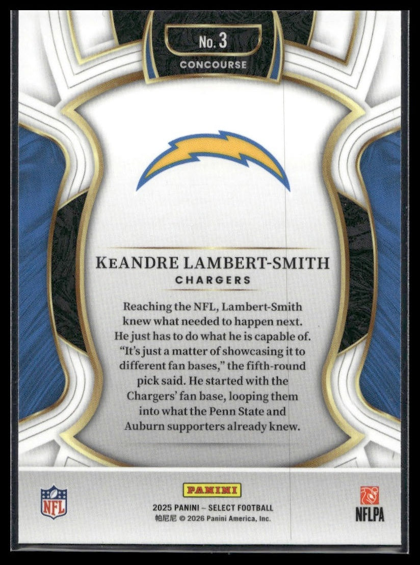 2025 Panini Select Football #3 KeAndre Lambert-Smith Base (no Prizm)