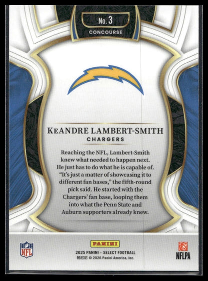 2025 Panini Select Football #3 KeAndre Lambert-Smith Base (no Prizm)