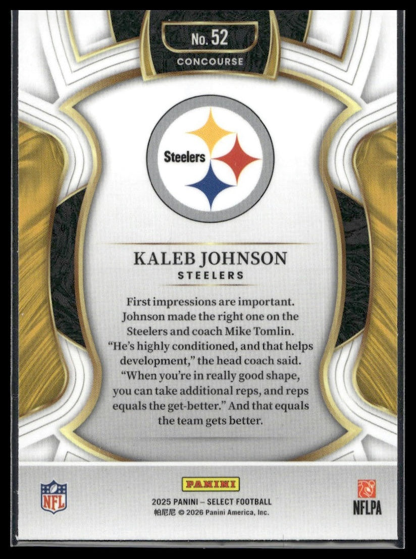 2025 Panini Select Football #52 Kaleb Johnson Base (no Prizm)