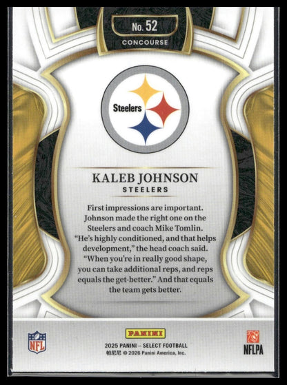 2025 Panini Select Football #52 Kaleb Johnson Base (no Prizm)