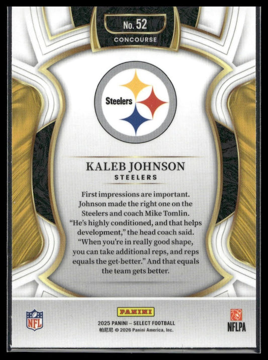 2025 Panini Select Football #52 Kaleb Johnson Base (no Prizm)