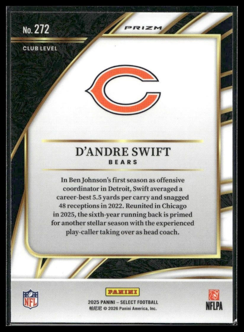 2025 Panini Select Football #272 D'Andre Swift Silver