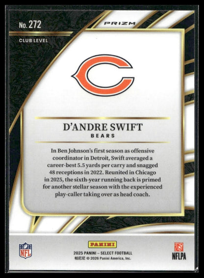 2025 Panini Select Football #272 D'Andre Swift Silver