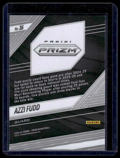 2025-26 Panini Prizm Basketball #16 Azzi Fudd Fearless