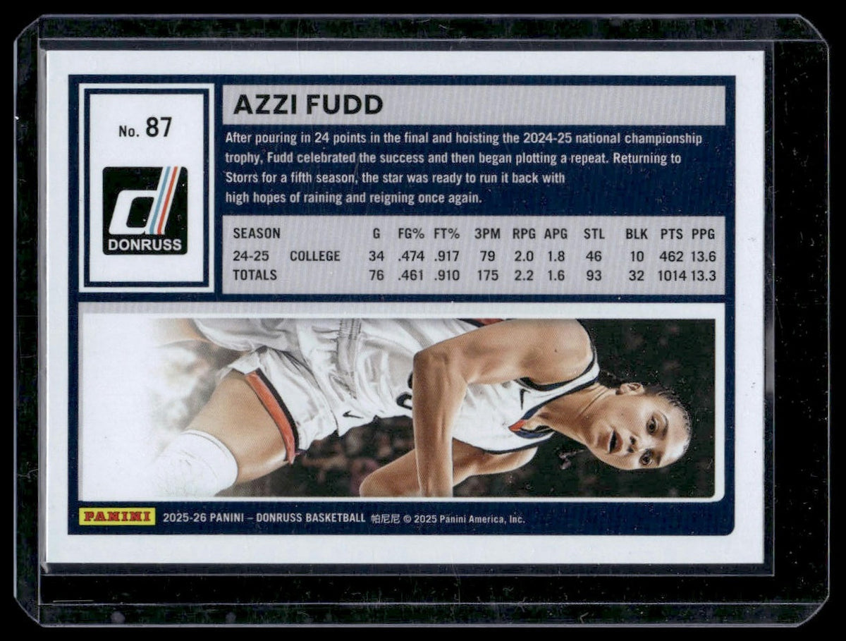 2025-26 Panini Donruss Basketball #87 Azzi Fudd Rated Prospect