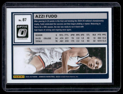 2025-26 Panini Donruss Optic Basketball #87 Azzi Fudd Rated Prospect