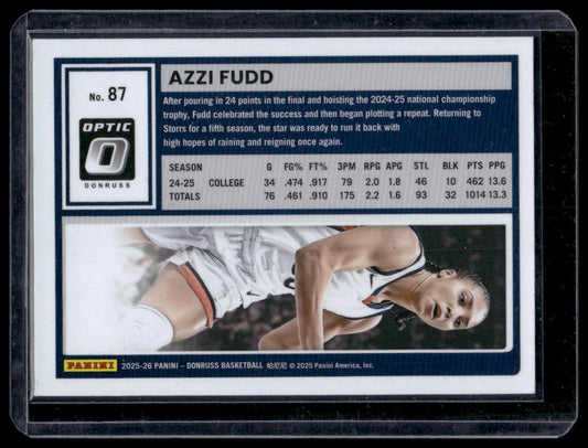 2025-26 Panini Donruss Optic Basketball #87 Azzi Fudd Rated Prospect