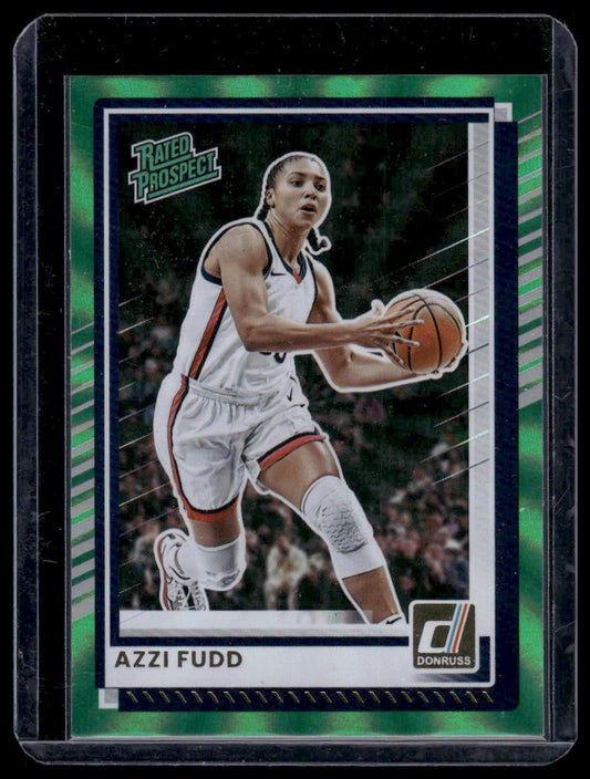 2025-26 Panini Donruss Basketball #87 Azzi Fudd Rated Prospect Holo Green Laser