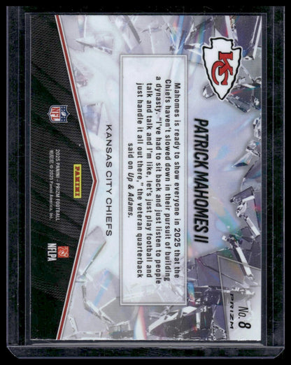 2025 Panini Prizm Football #8 Patrick Mahomes II Prizm Break Green