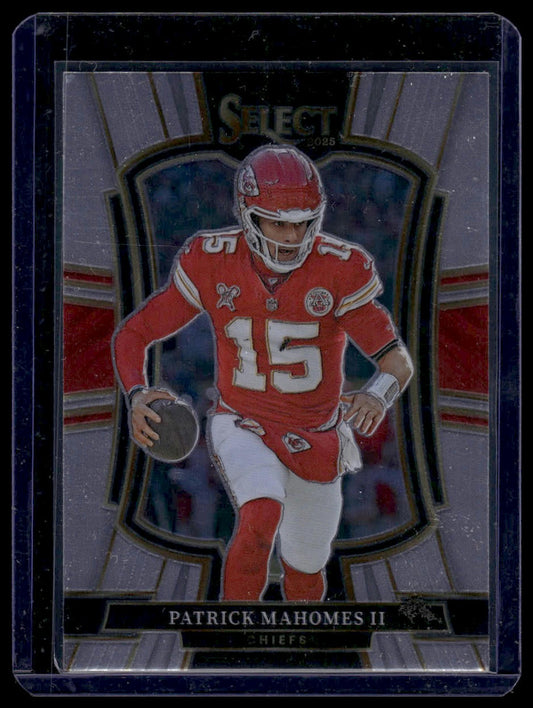 2025 Panini Select Football #107 Patrick Mahomes II Premier Level Silver Prizm