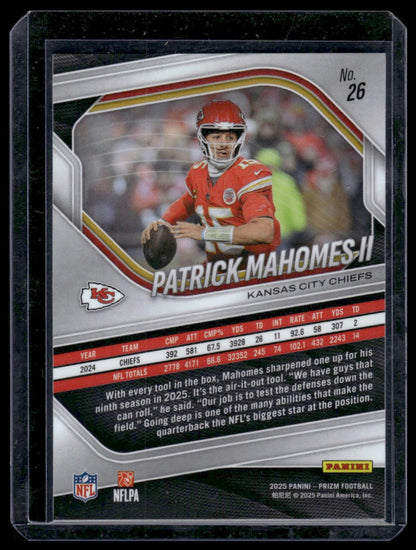 2025 Panini Prizm Football #26 Patrick Mahomes II