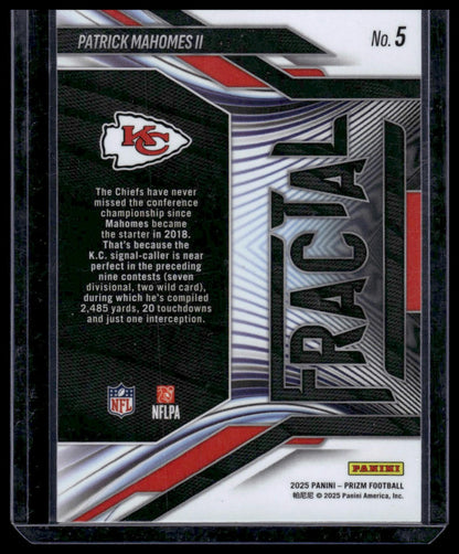 2025 Panini Prizm Football #5 Patrick Mahomes II Fractal