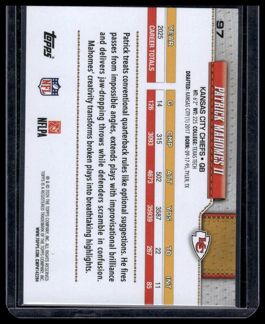 2026 Topps Flagship Football #97 Patrick Mahomes II
