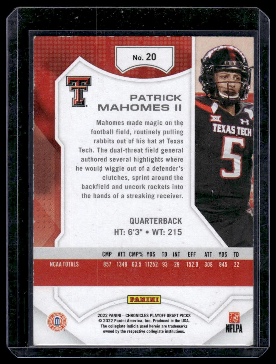 2022 Panini Chronicles Playoff Draft Picks Football #20 Patrick Mahomes II