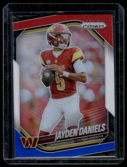 2025 Panini Prizm Football #278 Jayden Daniels Red White and Blue