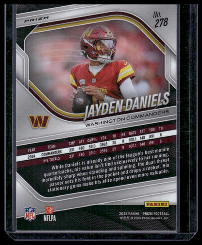 2025 Panini Prizm Football #278 Jayden Daniels White Disco