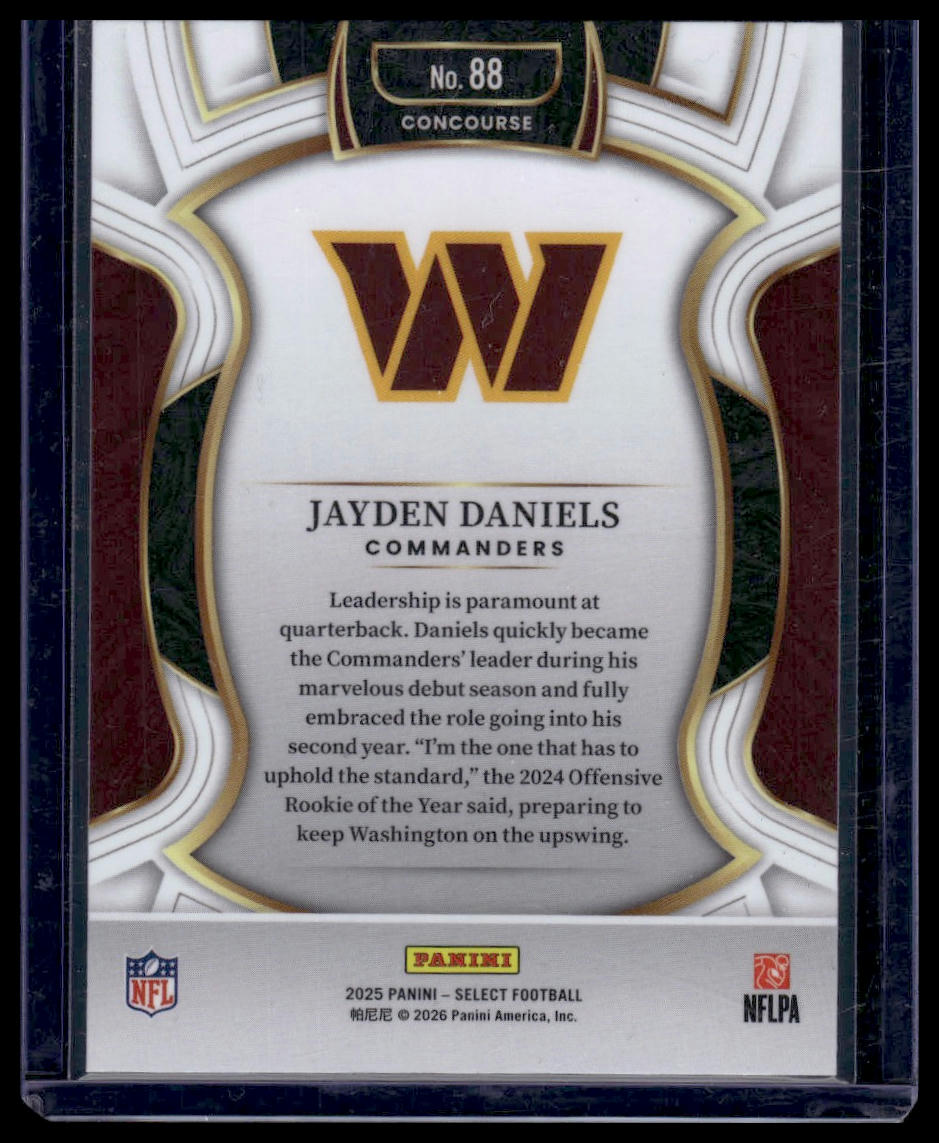 2025 Panini Select Football #88 Jayden Daniels Concourse