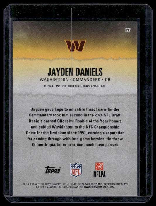 2025 Topps Signature Class Football #57 Jayden Daniels Round 1 Pick 2