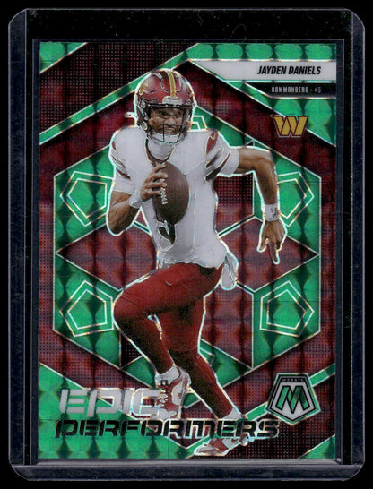 2025 Mosaic Football #20 Jayden Daniels Epic Performers Green Mosaic Prizm