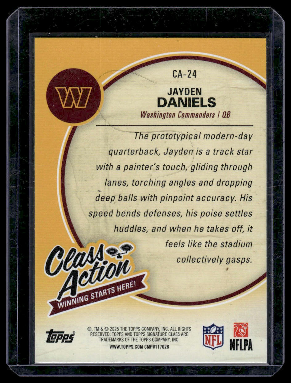 2025 Topps Signature Class Football #CA-24 Jayden Daniels Class Action