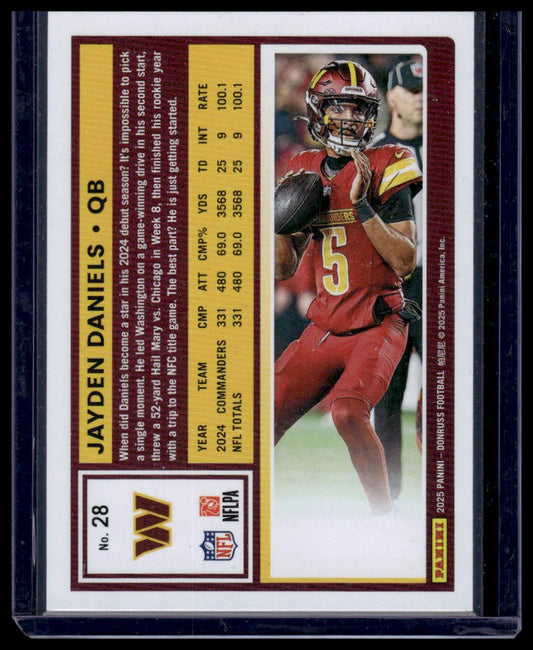2025 Panini Donruss Football #28 Jayden Daniels
