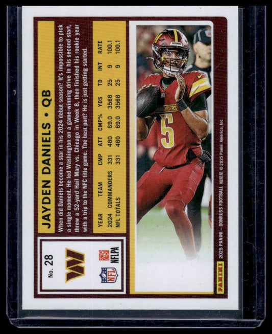 2025 Panini Donruss Football #28 Jayden Daniels