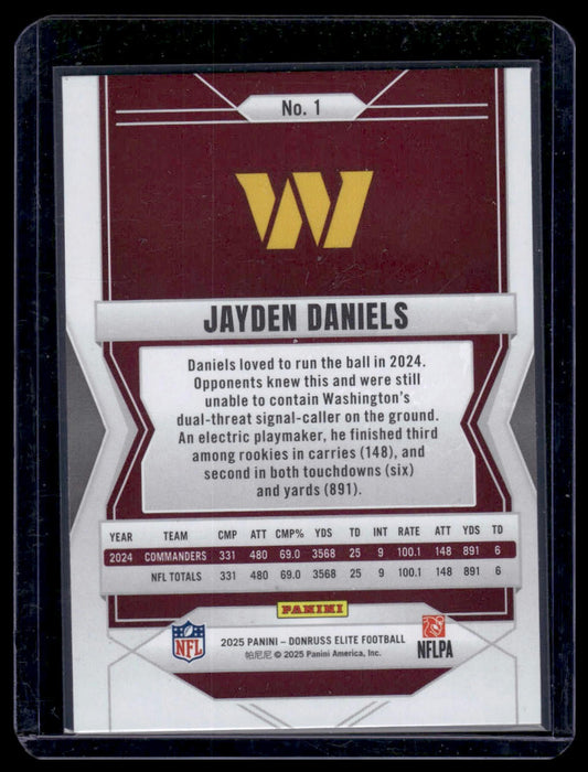2025 Panini Donruss Elite Football #1 Jayden Daniels