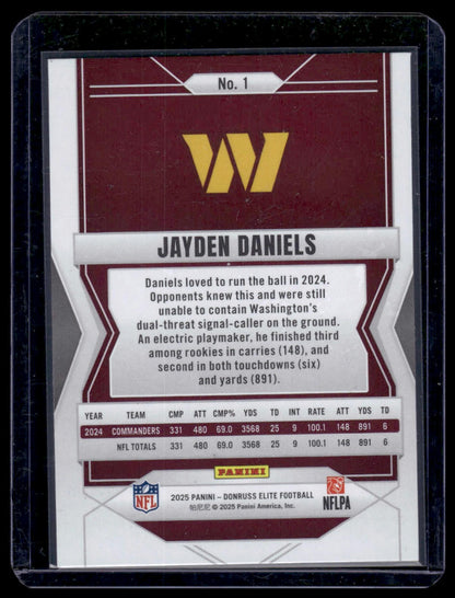 2025 Panini Donruss Elite Football #1 Jayden Daniels