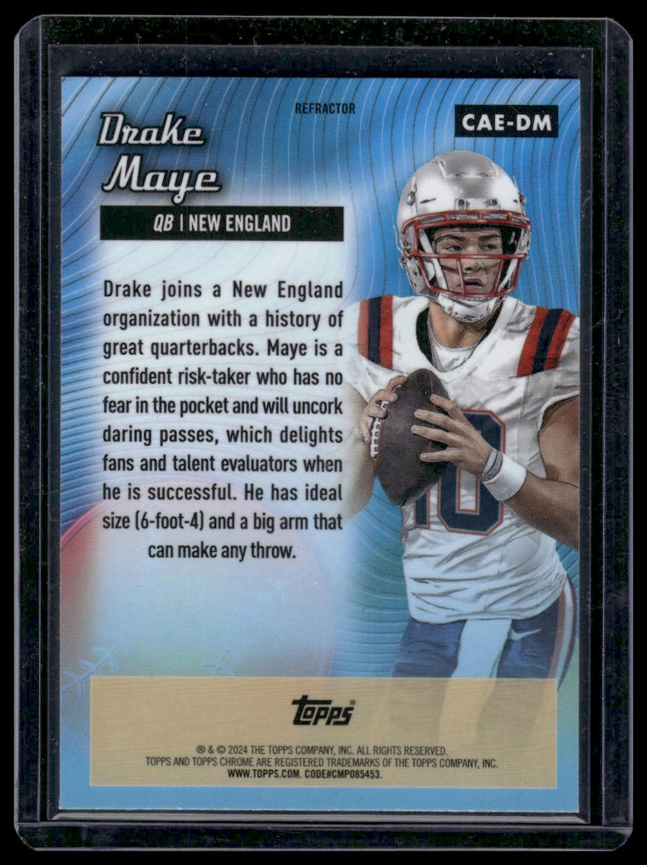 2024 Topps Chrome Football #CAE-DM Drake Maye All-Etch Refractor