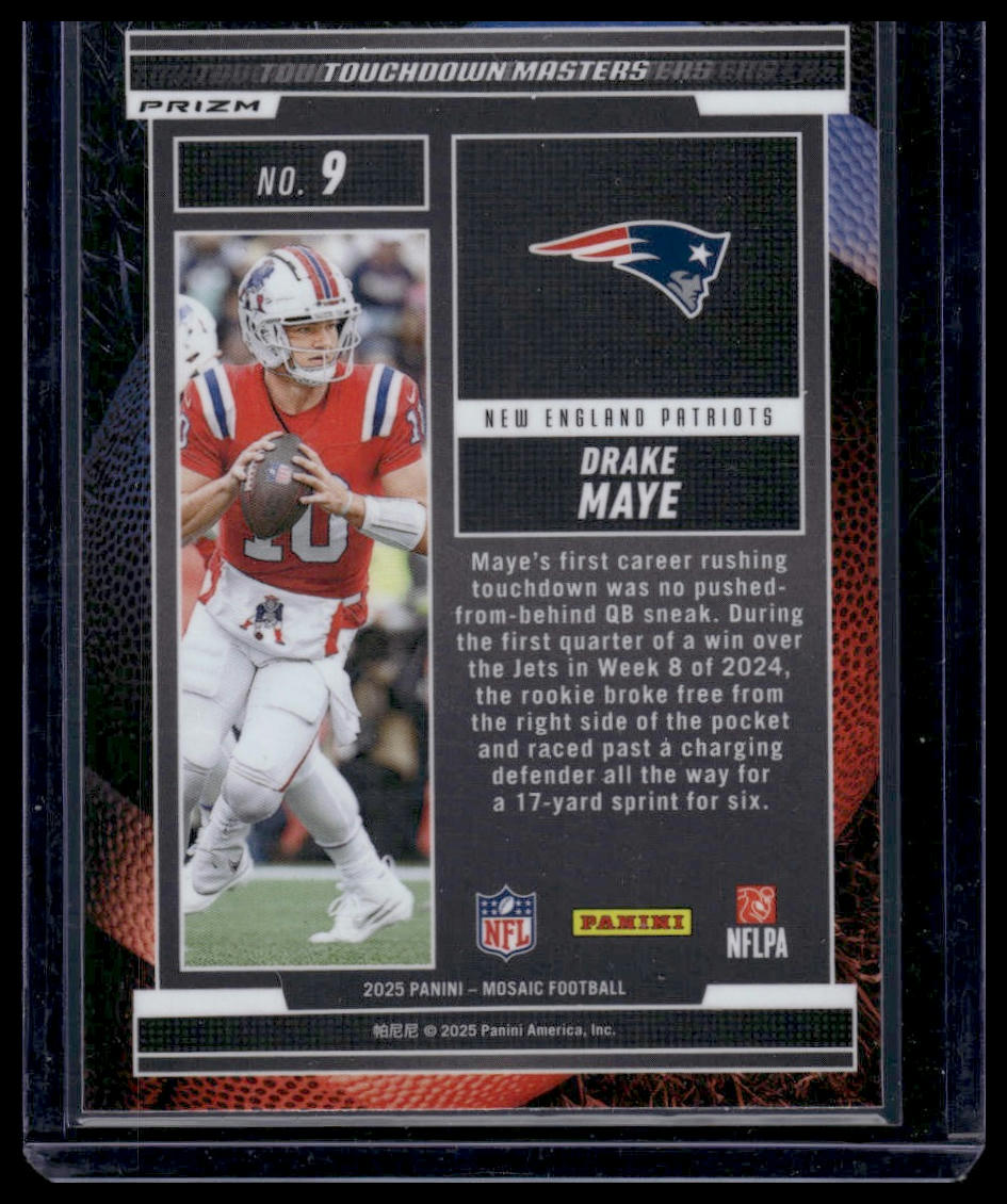 2025 Panini Mosaic Football #9 Drake Maye Touchdown Masters