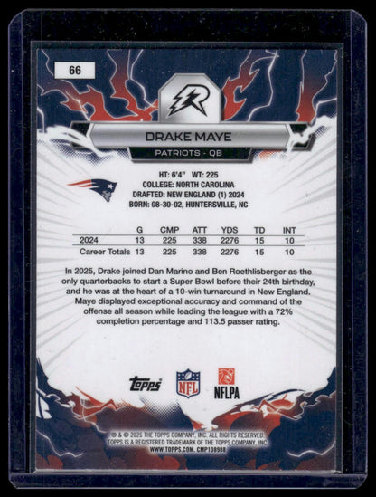 2025 Topps Resurgence Football #66 Drake Maye Lazer Refractor