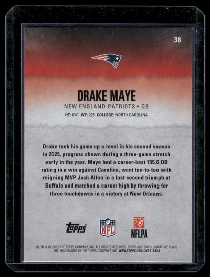 2025 Topps Signature Class Football #38 Drake Maye Round Pick