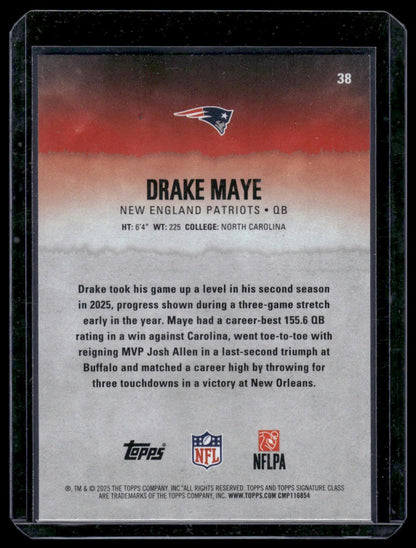 2025 Topps Signature Class Football #38 Drake Maye Round Pick