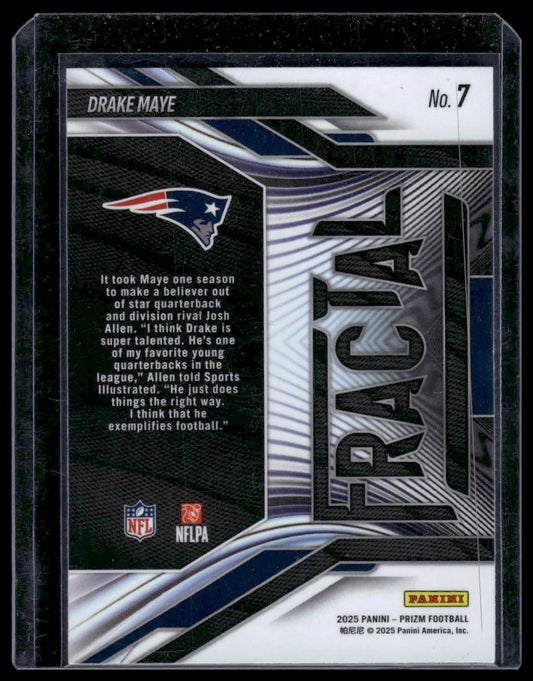 2025 Panini Prizm Football #7 Drake Maye Fractal