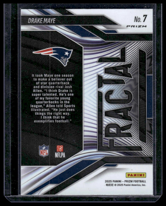 2025 Panini Prizm Football #7 Drake Maye Fractal