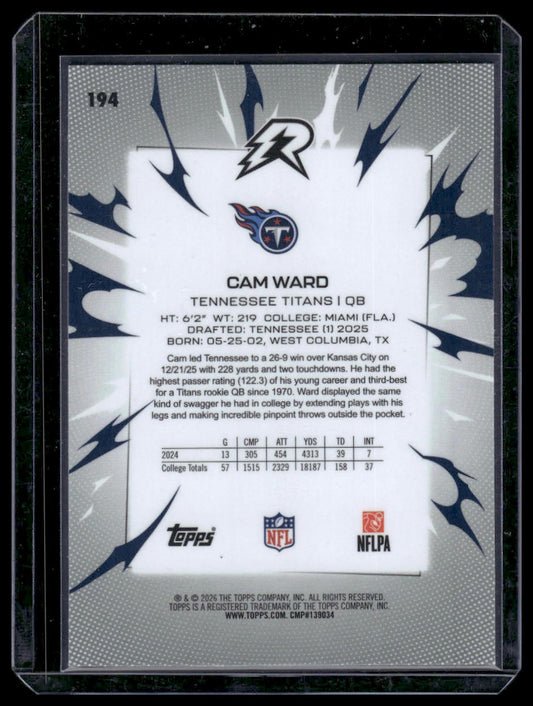 2025 Topps Resurgence Football #194 Cam Ward