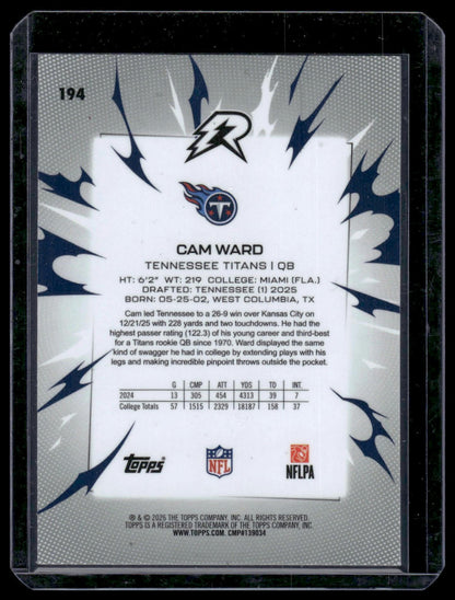 2025 Topps Resurgence Football #194 Cam Ward