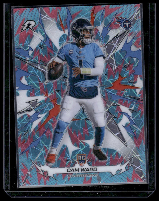 2025 Topps Resurgence Football #194 Cam Ward Refractor (multi-color teal/red/blu