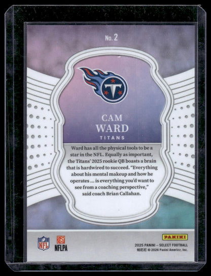 2025 Panini Select Football #2 Cam Ward Select Certified