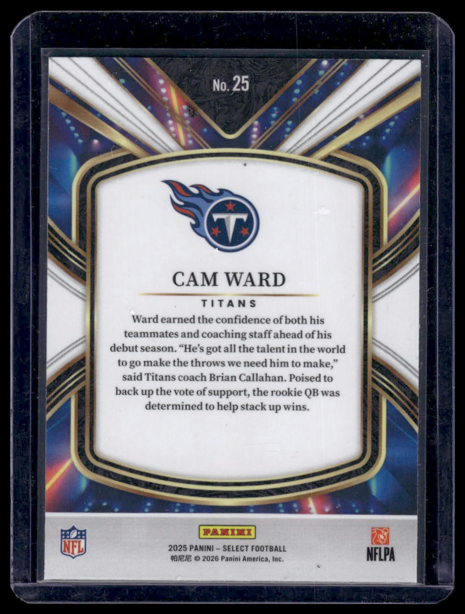 2025 Panini Select Football #25 Cam Ward Future