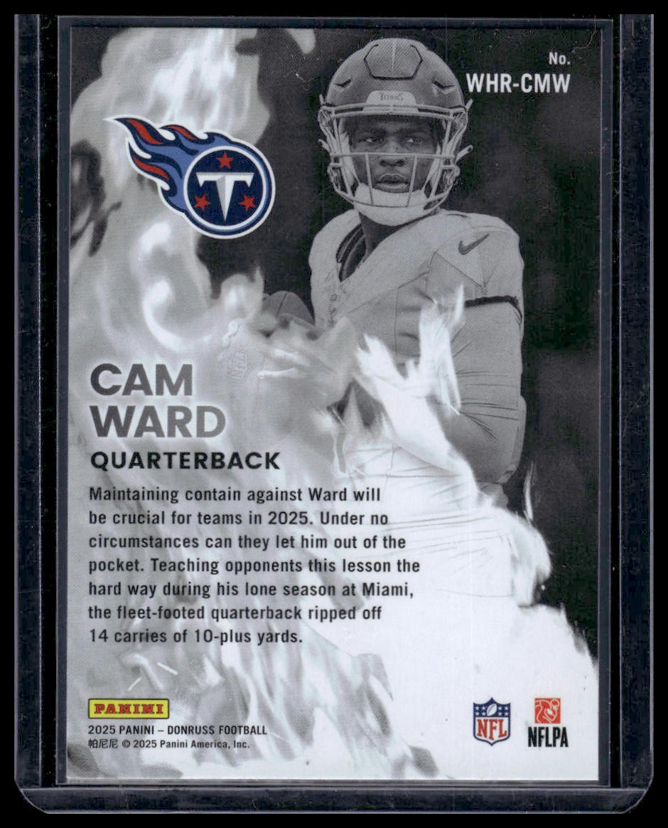 2025 Panini Donruss Football #WHR-CMW Cam Ward White Hot Rookies